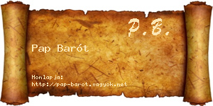 Pap Barót névjegykártya